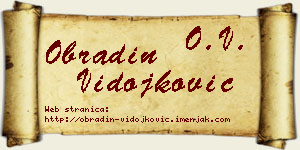 Obradin Vidojković vizit kartica